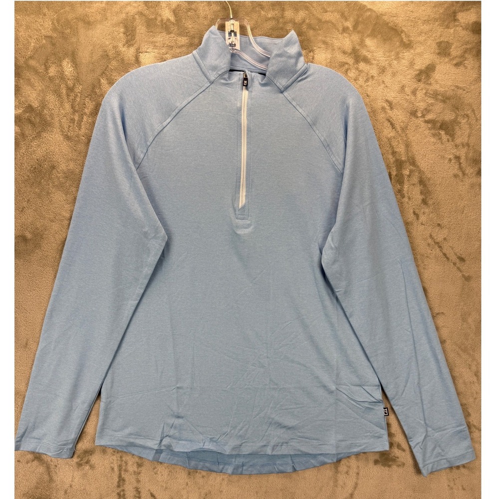 Cutter & Buck Mens Coastline Epic Comfort Eco Quarter Zip Blue Size M New w/ Tag